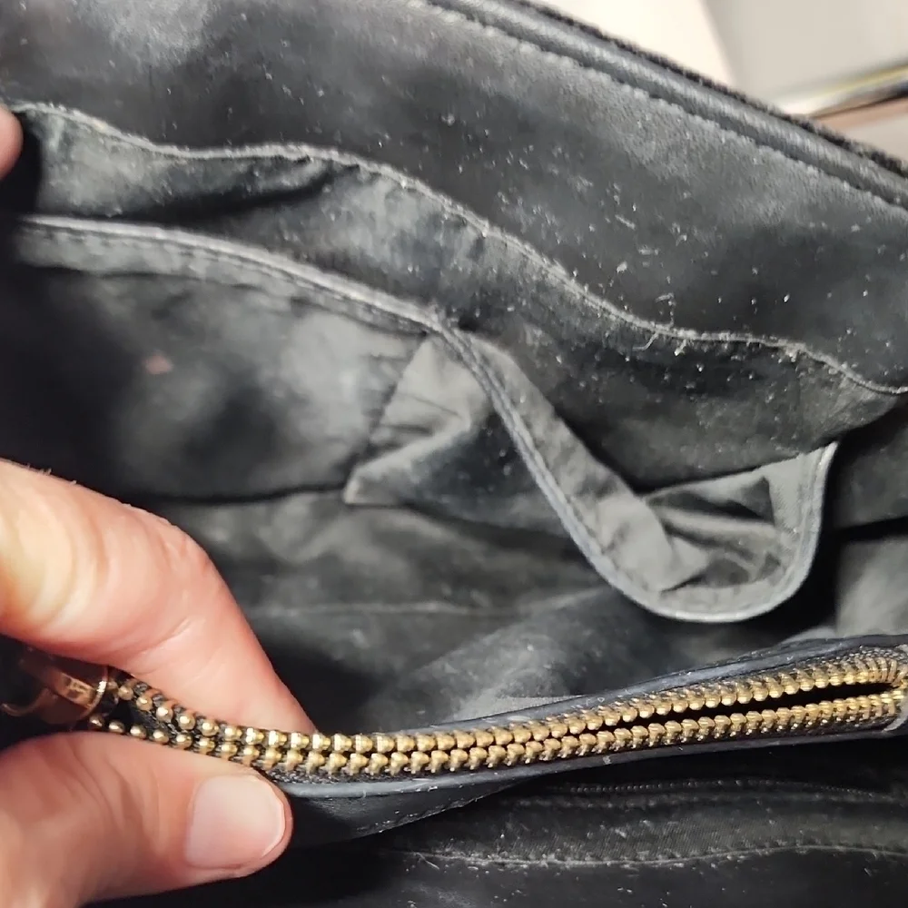 Marc New York Black Velvet Shoulder Bag with Gold Chain